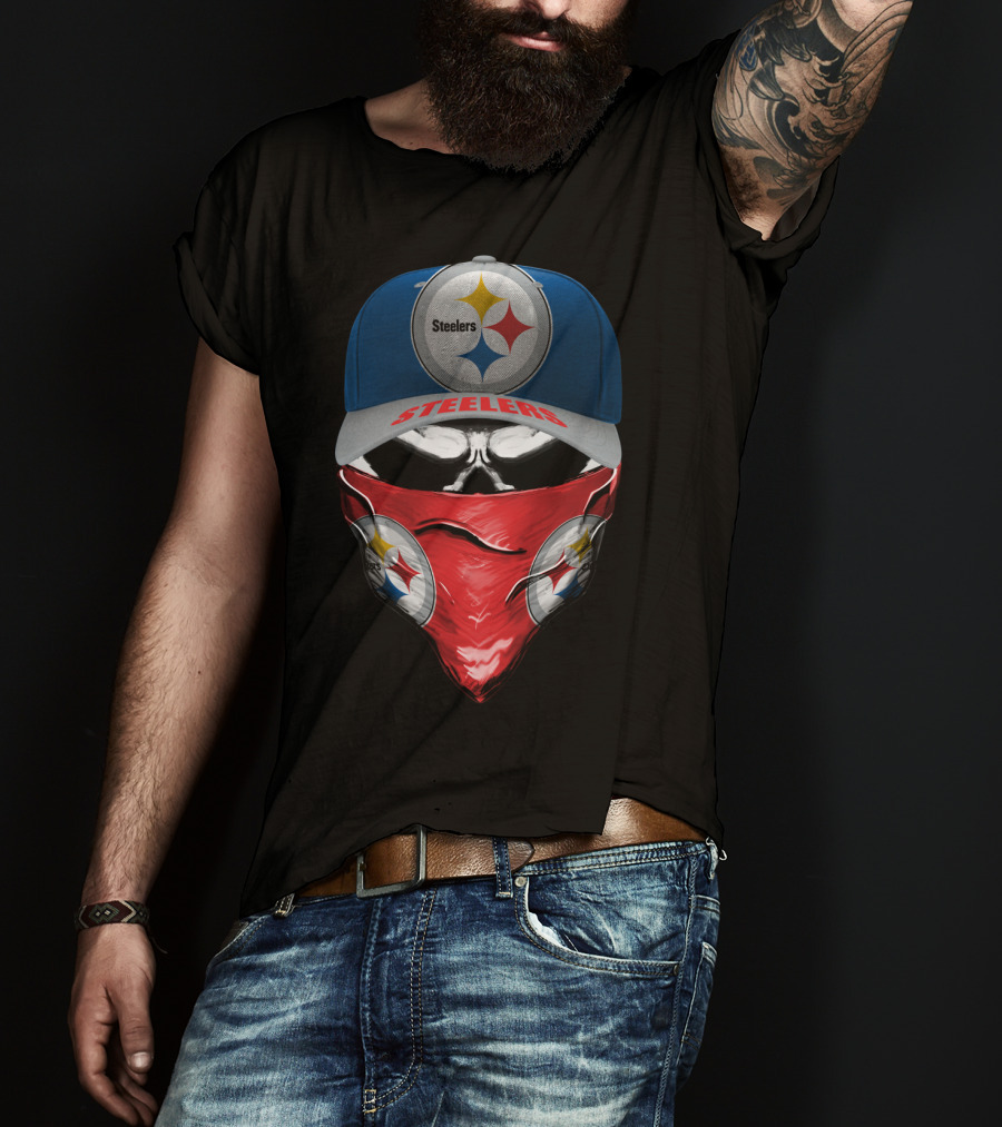 Pittsburgh Steelers Hat And Bandana T-Shirt