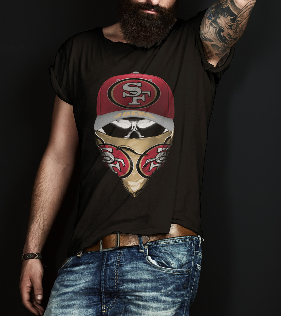 San Francisco 49ers Sf Logo Hat And Mask Combo T-Shirt