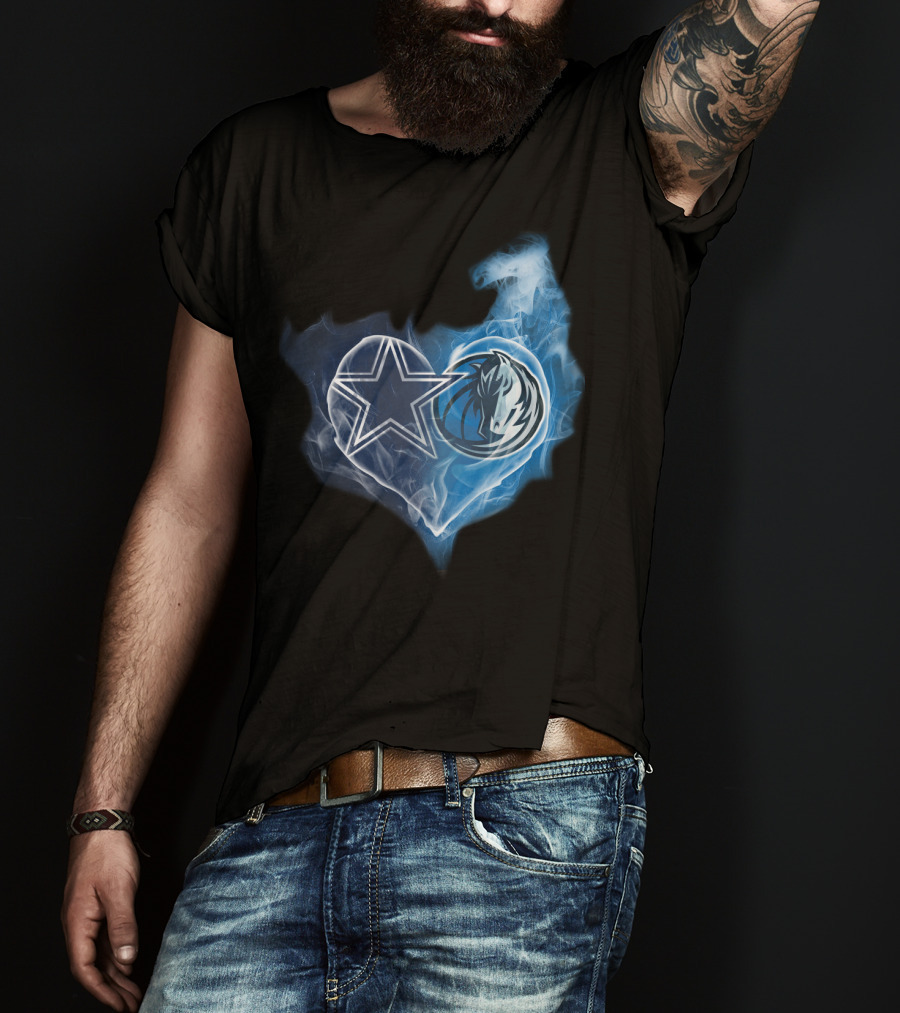 Dallas Cowboys Maverick Heart Sports Logo Collaboration T-Shirt