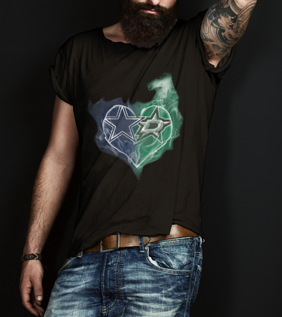 Dallas Cowboys And Stars Heart Smoke Blend T-Shirt