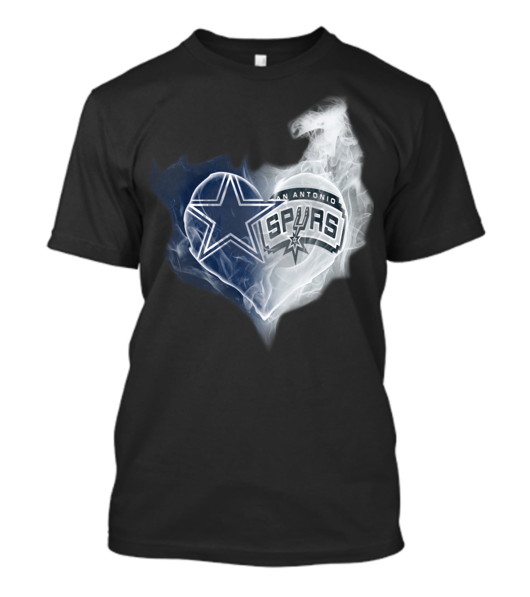 Cowboys San Antonio Spurs Heart Smoke T-Shirt
