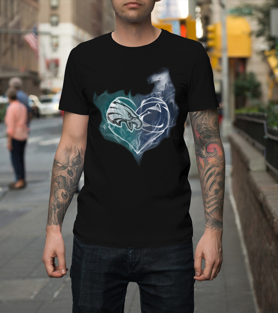 Philadelphia Eagles Penn State Nittany Lions Heart Smoke T-Shirt