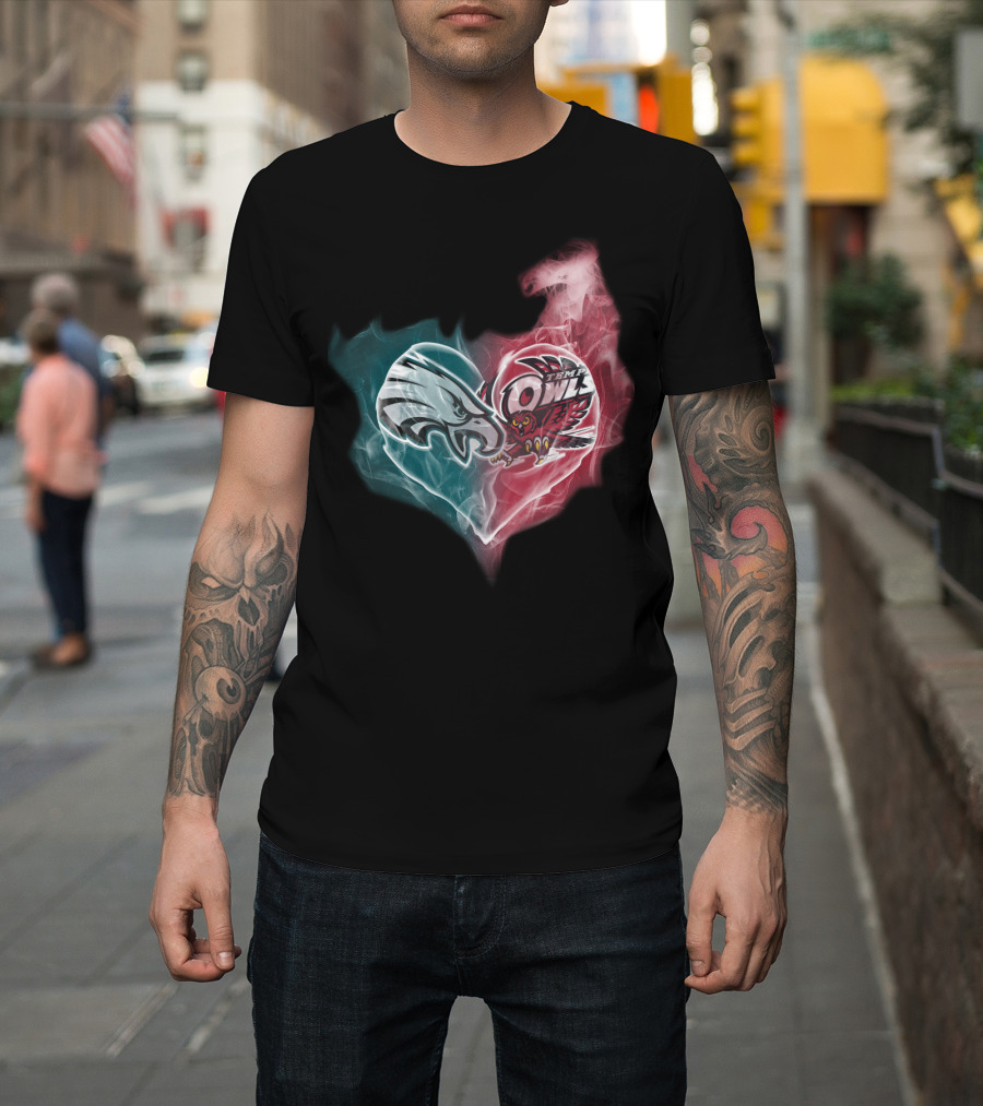 Eagles Temple Owls Heart Fusion T-Shirt