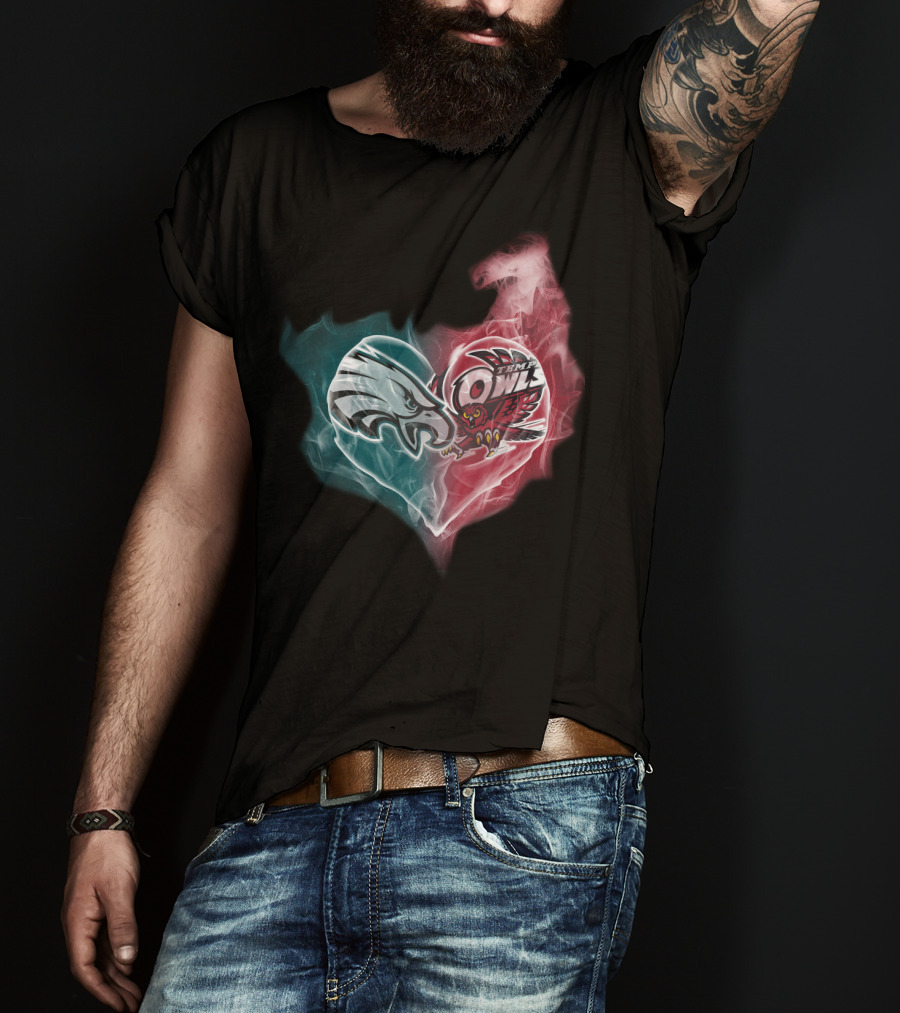 Eagles Temple Owls Heart Fusion T-Shirt
