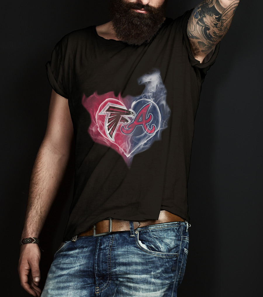 Atlanta Falcons And Braves Heart T-Shirt
