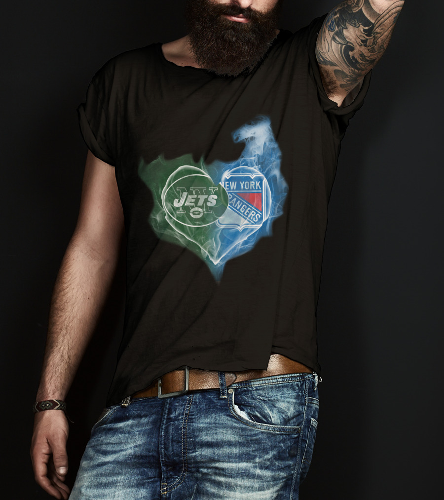 Jets New York Rangers Heart Smoke Fusion T-Shirt