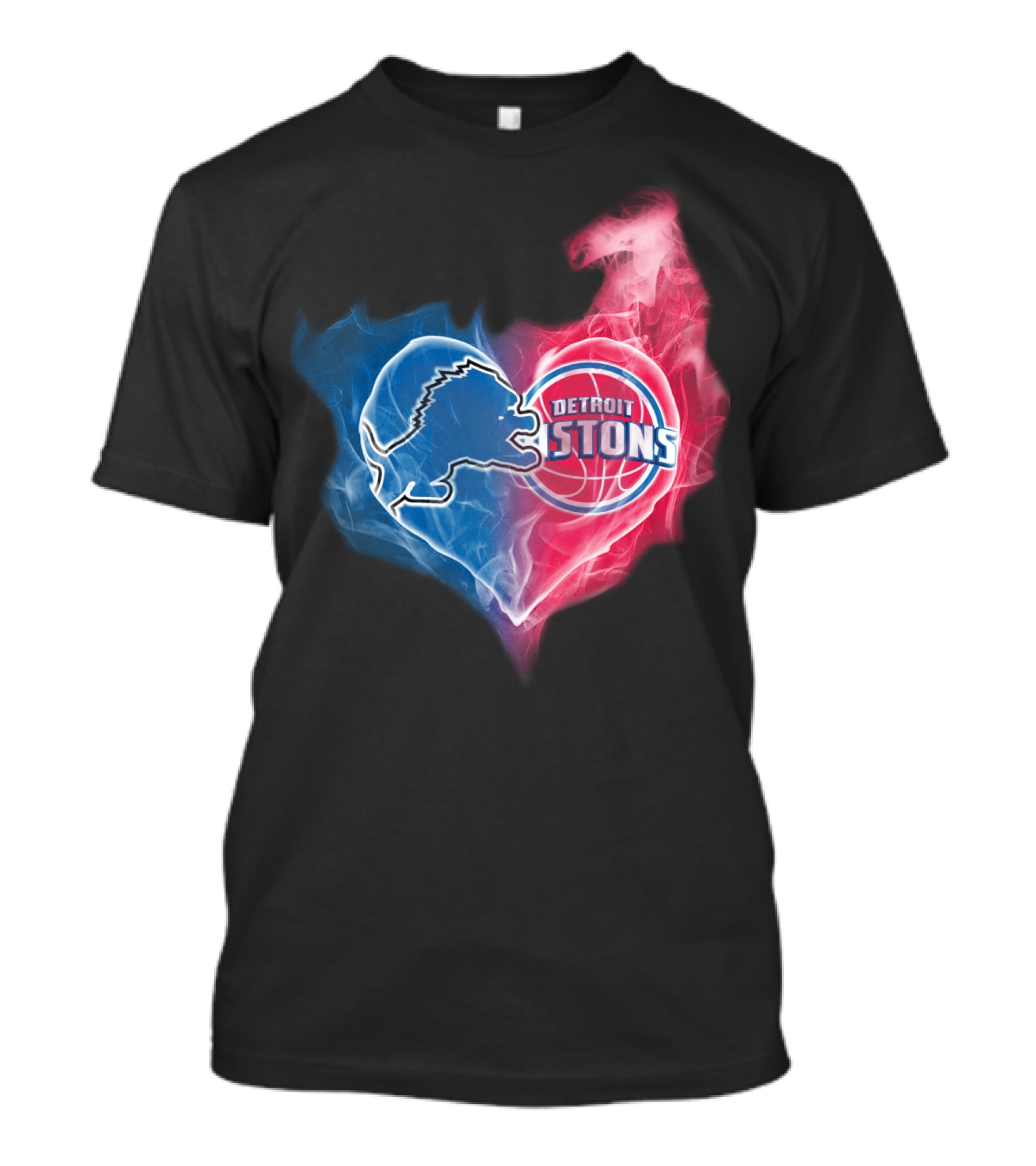 Detroit Lions Pistons Heart Fusion T-Shirt