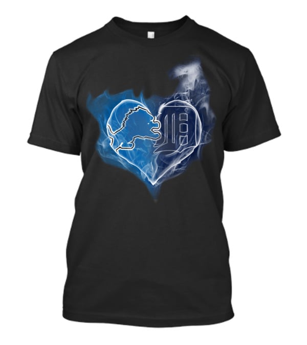 Detroit Lions And Tigers Heart T-Shirt
