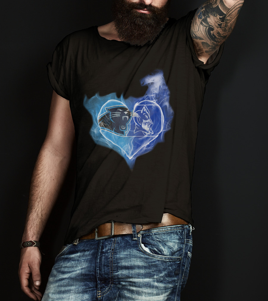 Panthers Duke Blue Devils Heart Fusion T-Shirt