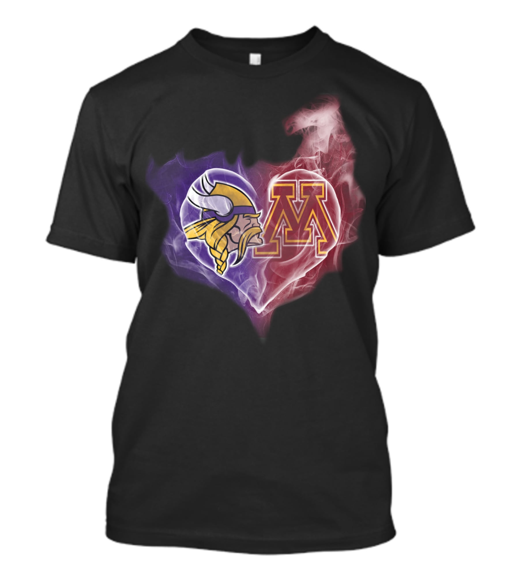 Vikings Minnesota Purple Gold Heart M T-Shirt
