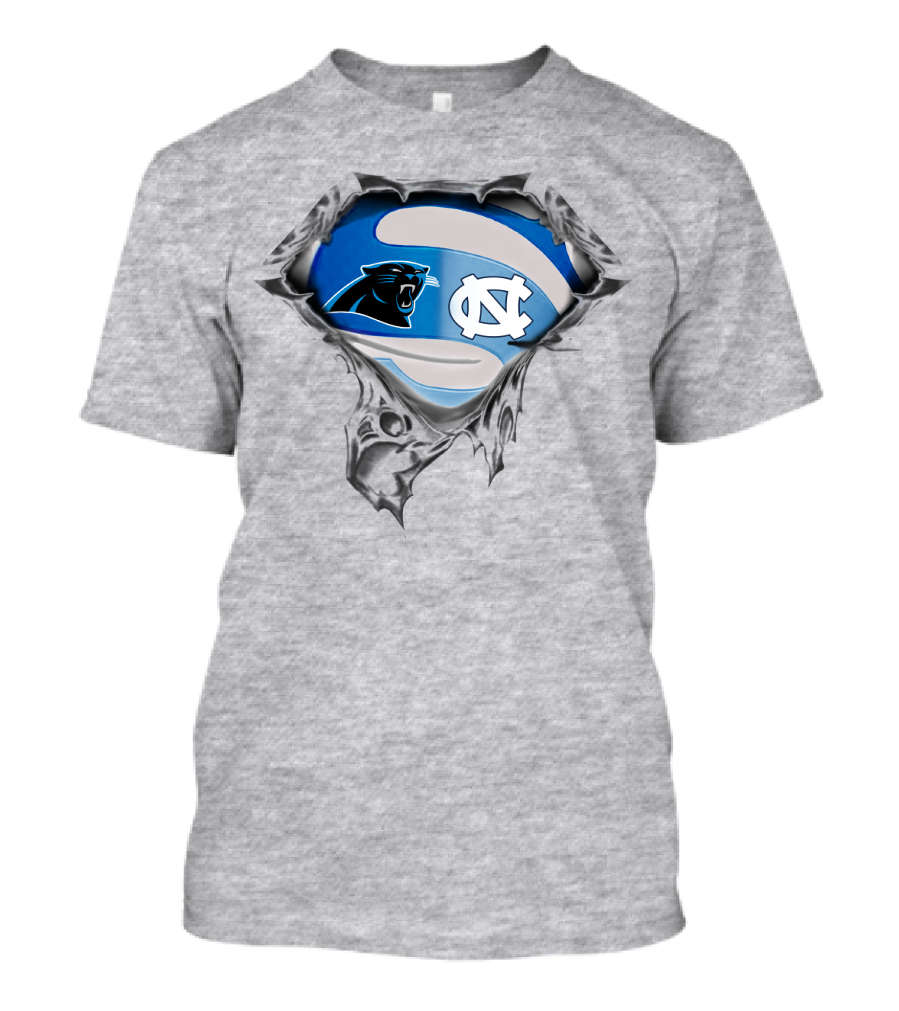 Carolina Panthers Tar Heels Nc Logo Mashup T-Shirt