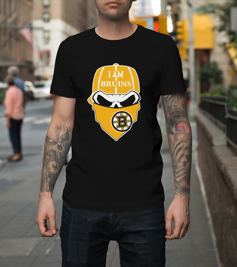 I Am Bruins Boston Bruins Skull T-Shirt
