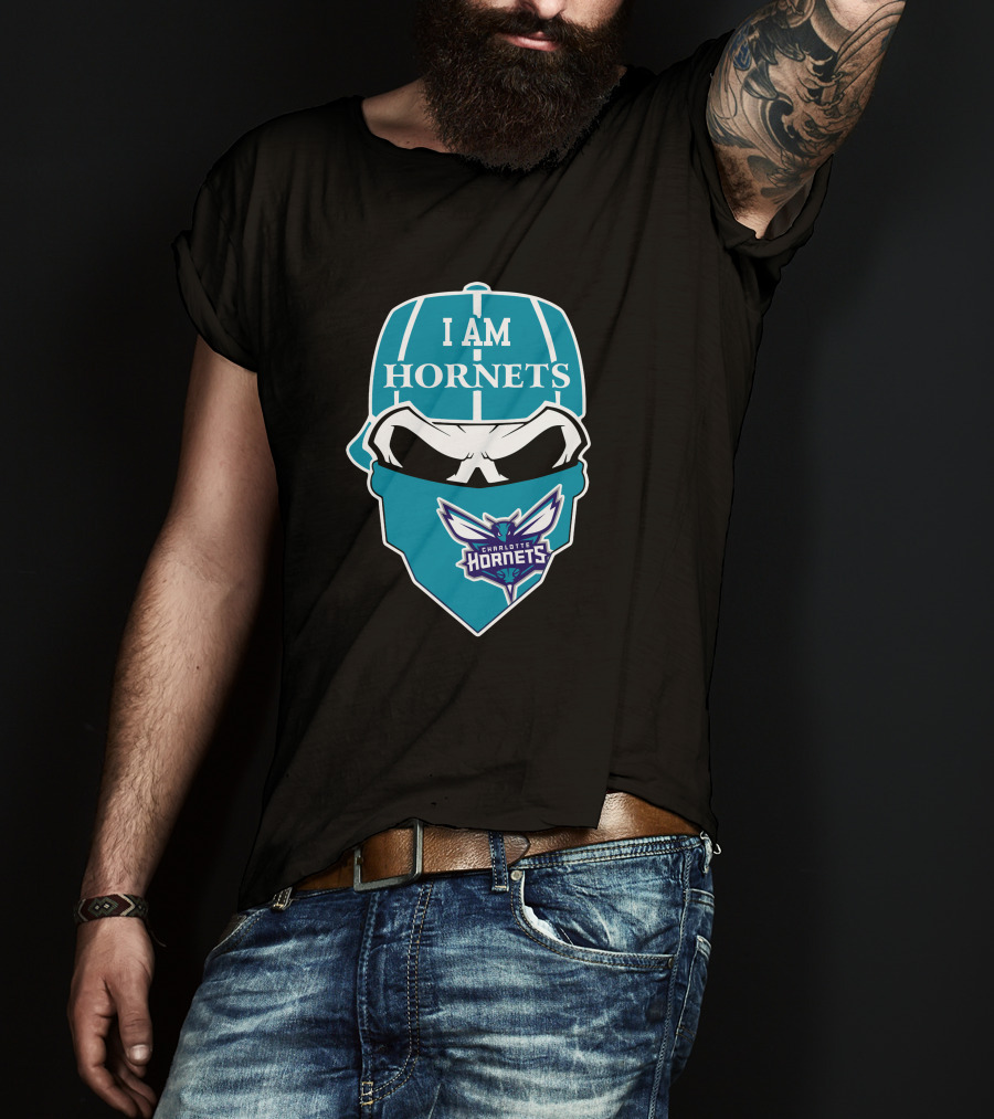 I Am Hornets Charlotte Hornets Skull T-Shirt