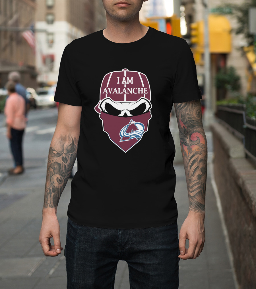 I Am Avalanche Colorado Avalanche Skull T-Shirt