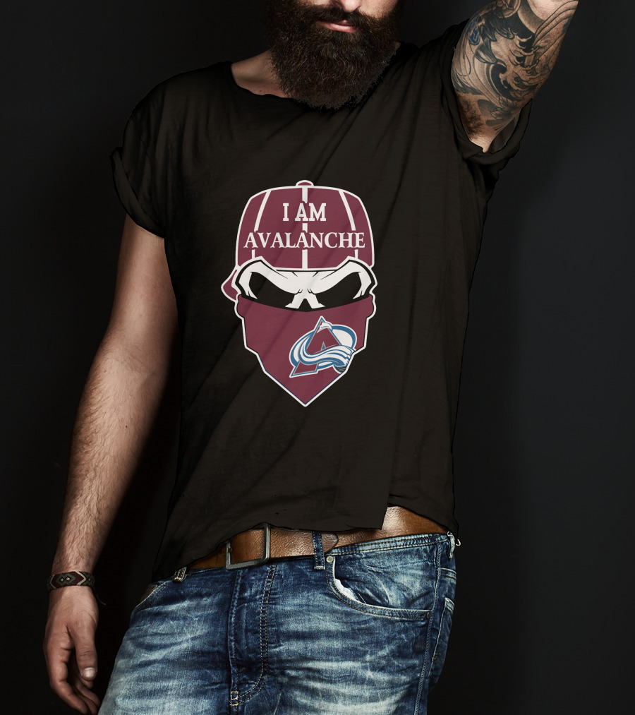 I Am Avalanche Colorado Avalanche Skull T-Shirt