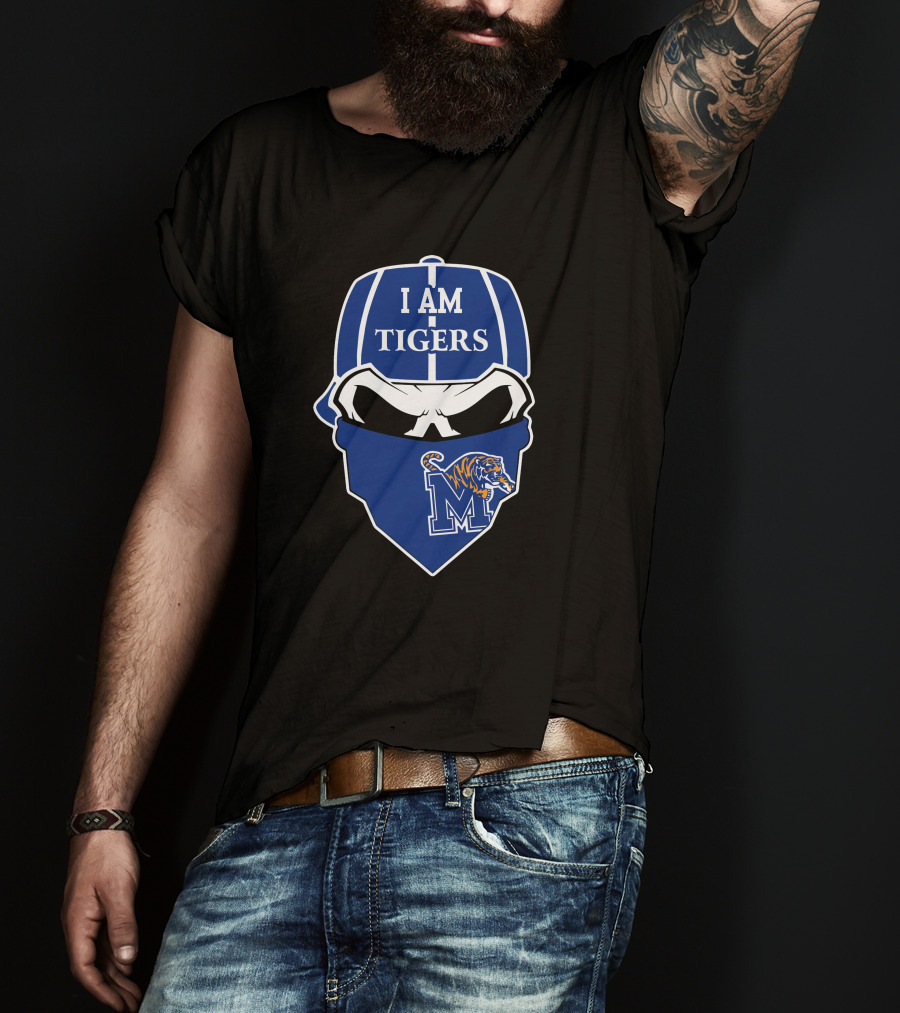 I Am Tigers Memphis Skull M T-Shirt