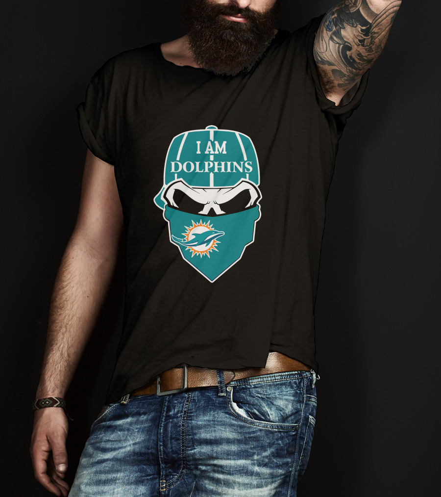 I Am Miami Dolphins Skull Face Mask T-Shirt