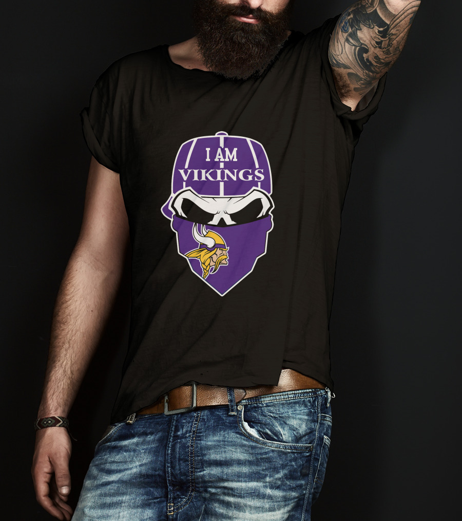 I Am Vikings Minnesota Vikings Skull T-Shirt