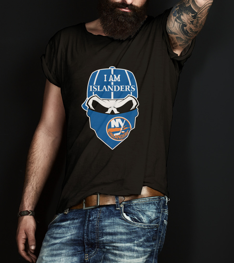 I Am New York Islanders Skull T-Shirt