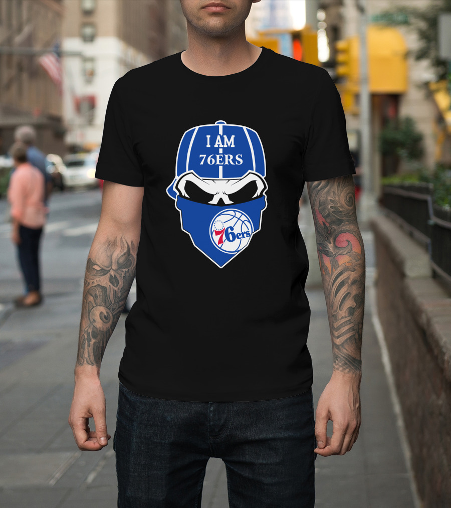 I Am 76ers Skull Logo Philadelphia 76ers T-Shirt