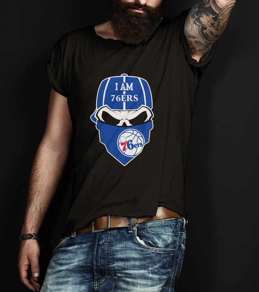 I Am 76ers Skull Logo Philadelphia 76ers T-Shirt