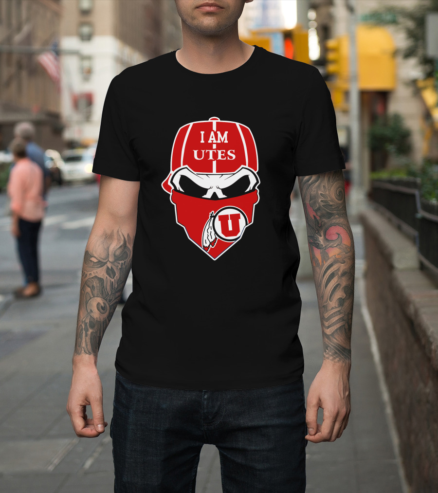 I Am Utah Utes Skull Bandana U T-Shirt