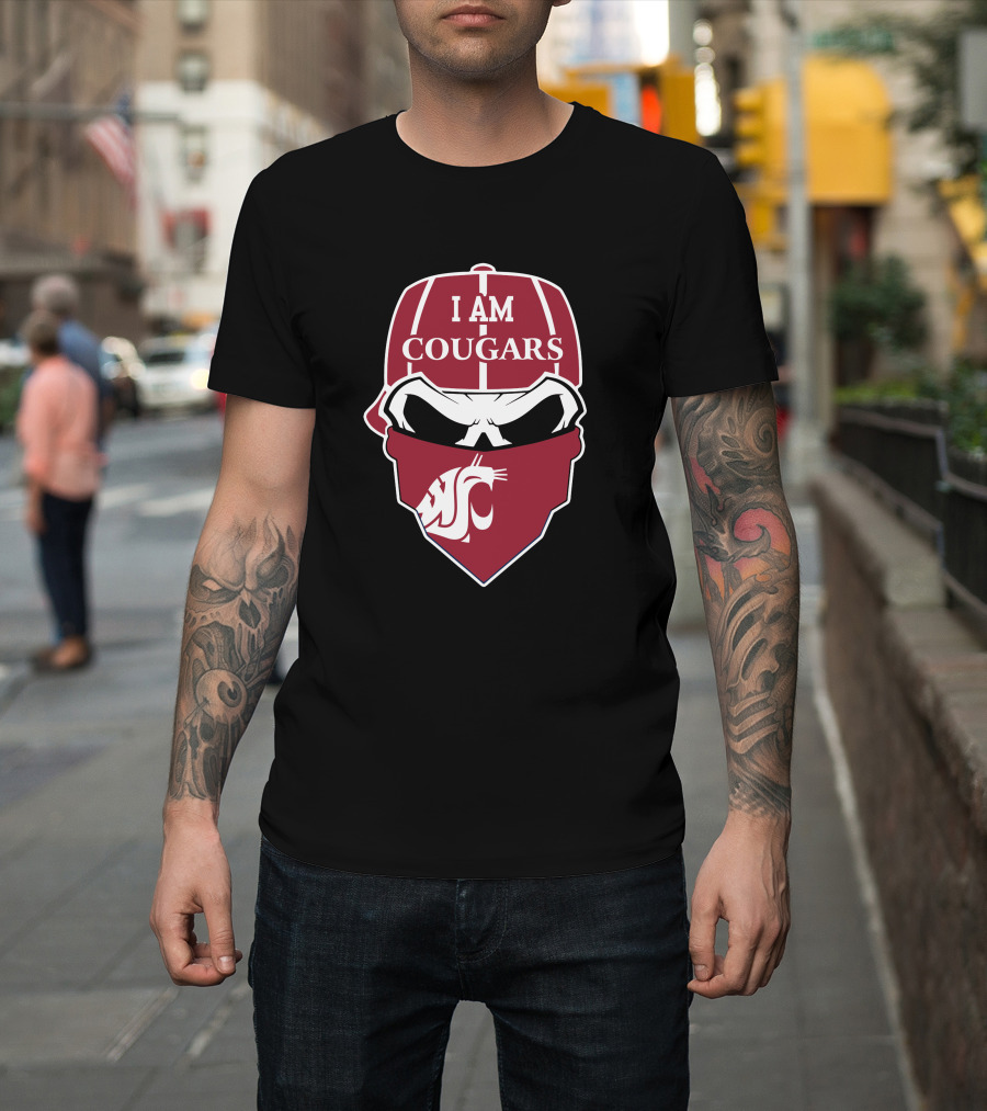 I Am Cougars Washington State Skull T-Shirt