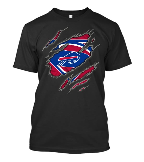 Buffalo Bills Logo Superman Style Tear Claw Marks T-Shirt