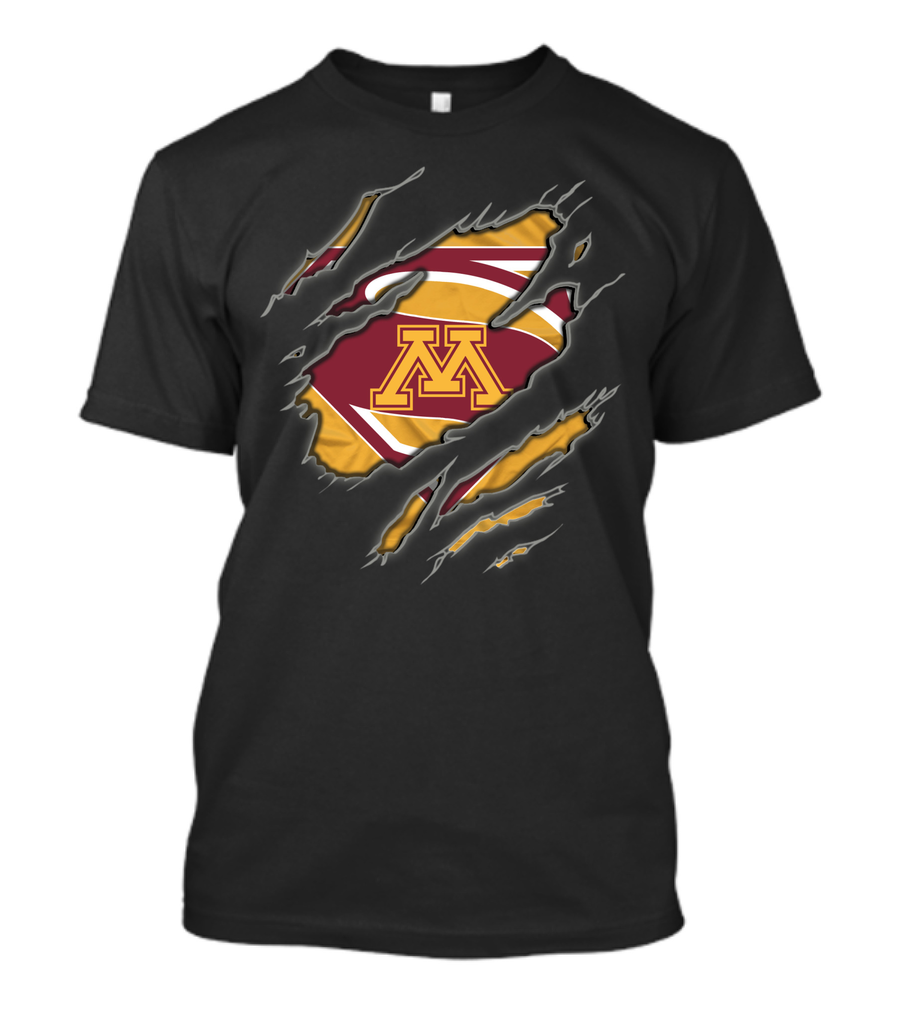 Minnesota Golden Gophers Superman Logo With Claw Marks T-Shirt