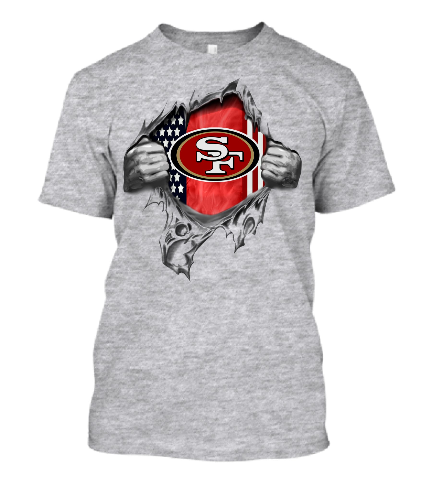 San Francisco 49ers Usa Flag Ripped T-Shirt