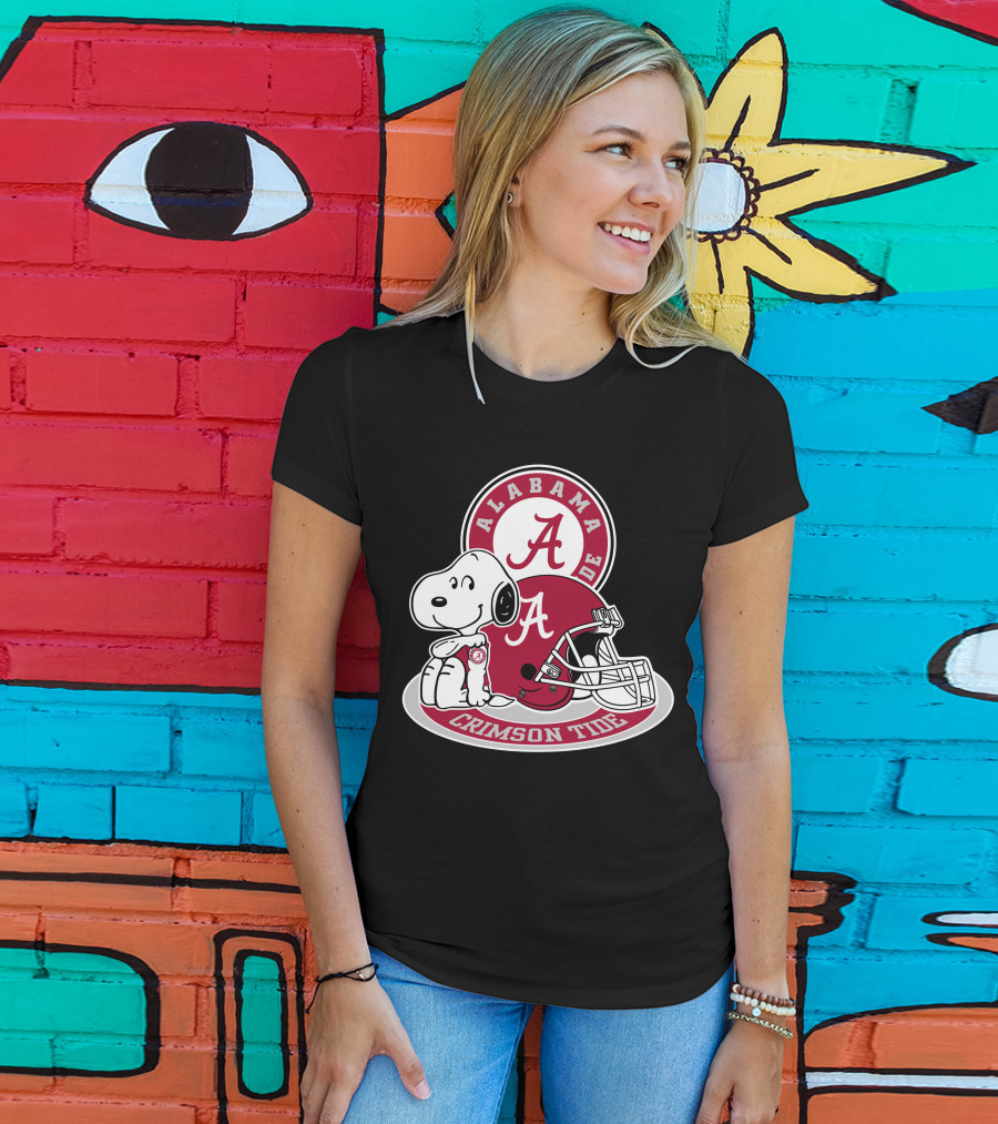 Alabama Crimson Tide Snoopy Helmet T-Shirt