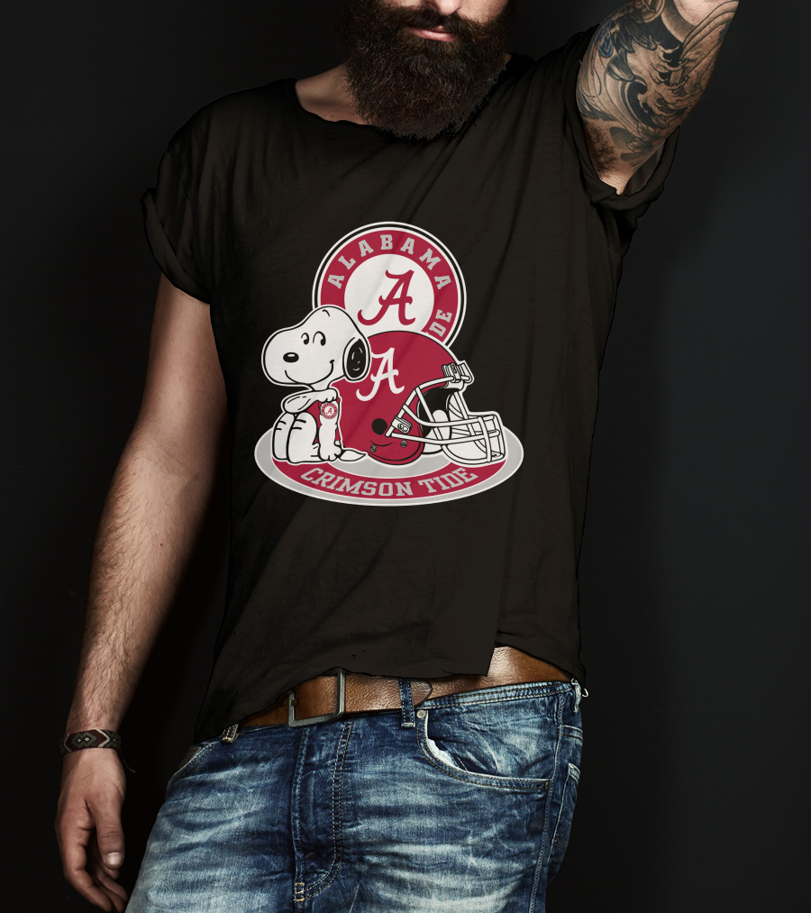 Alabama Crimson Tide Snoopy Helmet T-Shirt