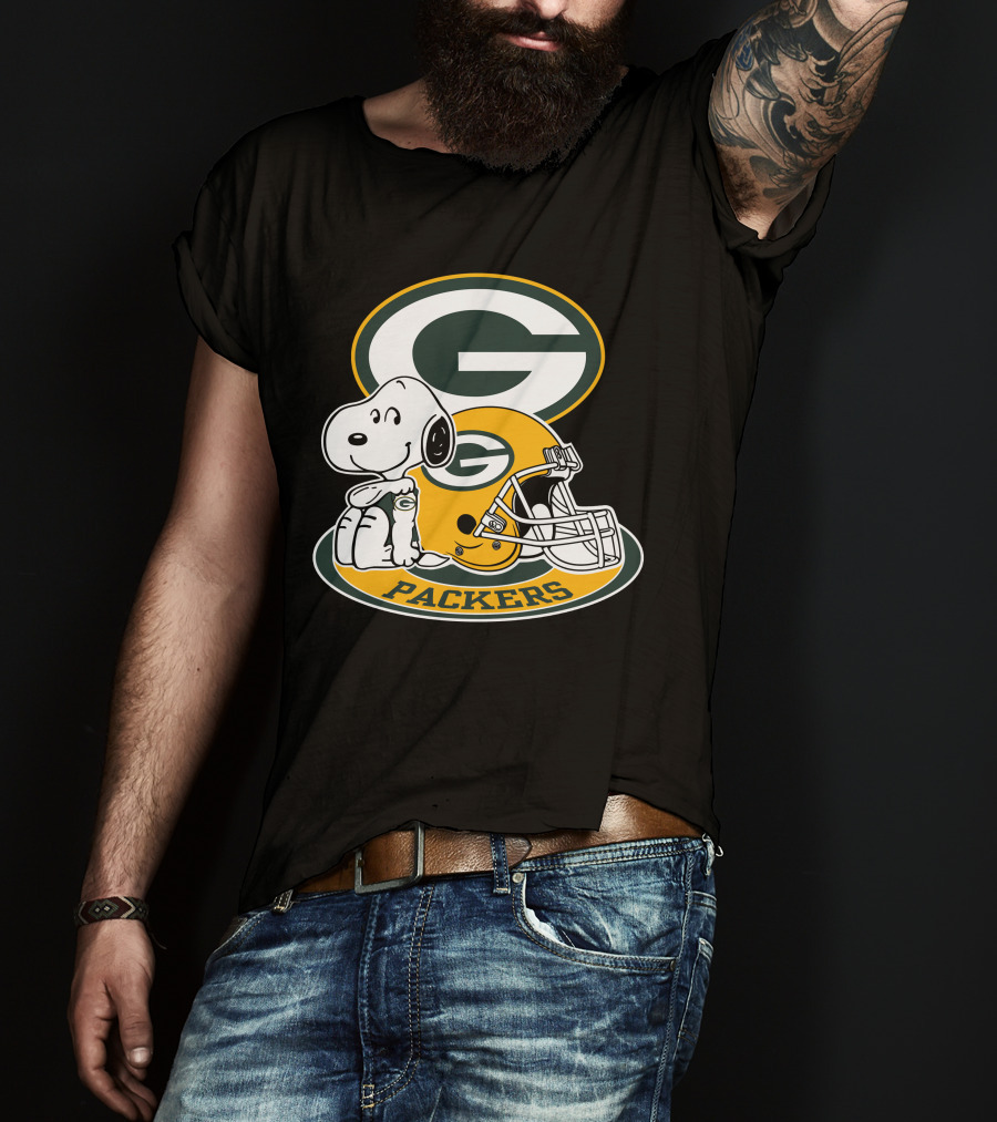 Green Bay Packers Snoopy Helmet T-Shirt