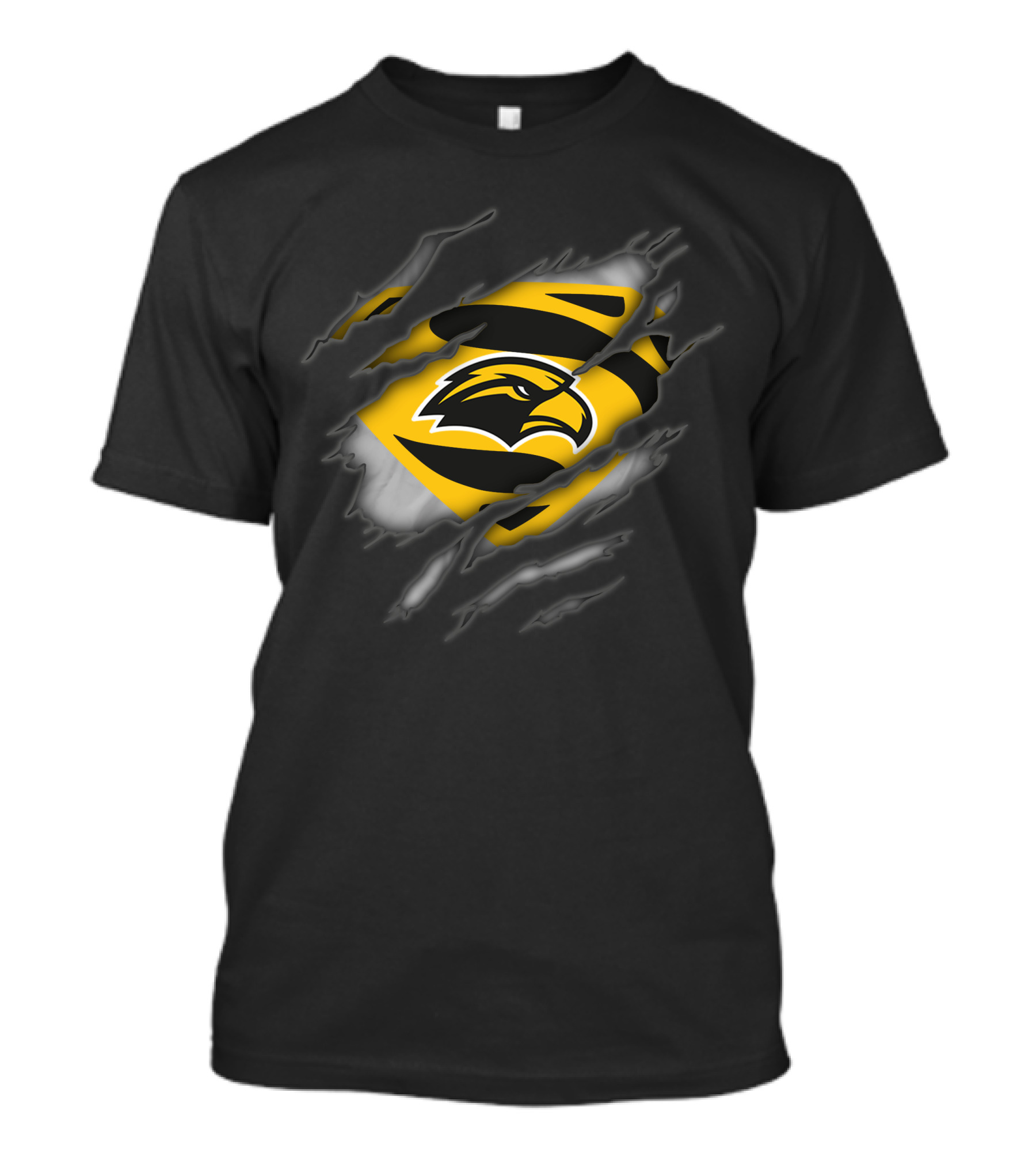 Southern Mississippi Golden Eagles Superman Style Emblem With Eagle T-Shirt