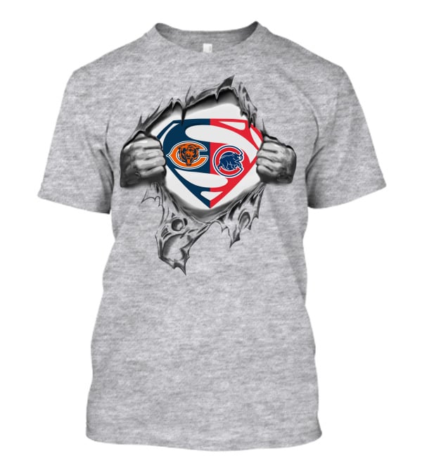 Chicago Bears Cubs Superman Logo Mashup T-Shirt