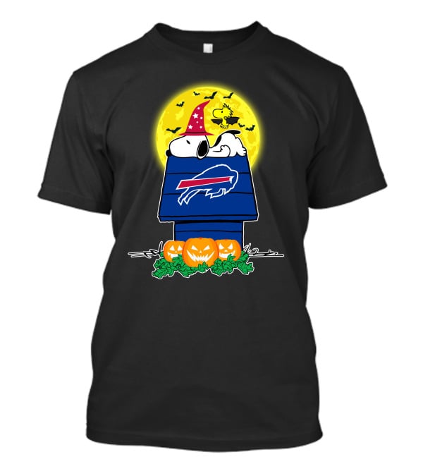 Buffalo Bills Snoopy Halloween Pumpkin Moon Scene Peanuts Celebration T-Shirt