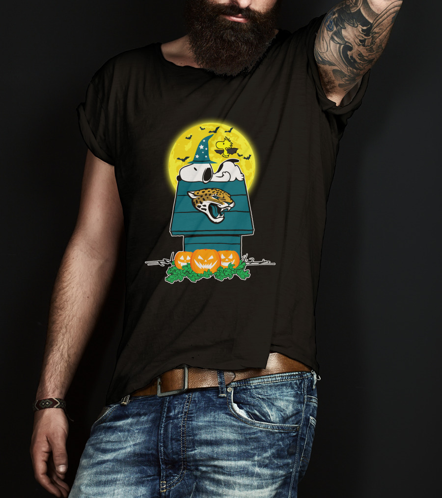 Jacksonville Jaguars Snoopy Halloween Pumpkin Night T-Shirt