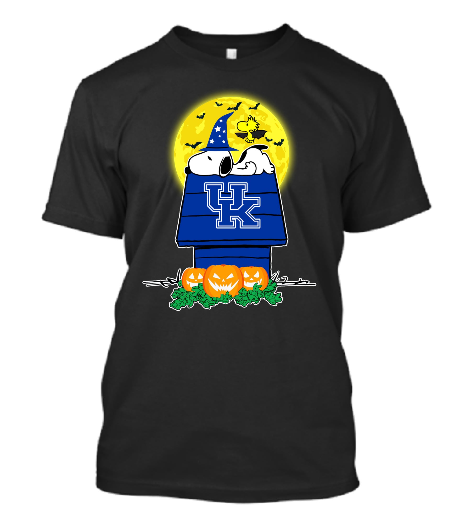Kentucky Wildcats Snoopy Halloween Moon Pumpkins Woodstock T-Shirt