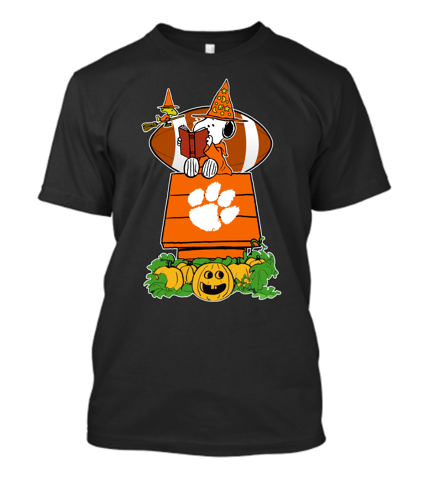 Clemson Tigers Halloween Snoopy Peanuts Football Pumpkin House T-Shirt