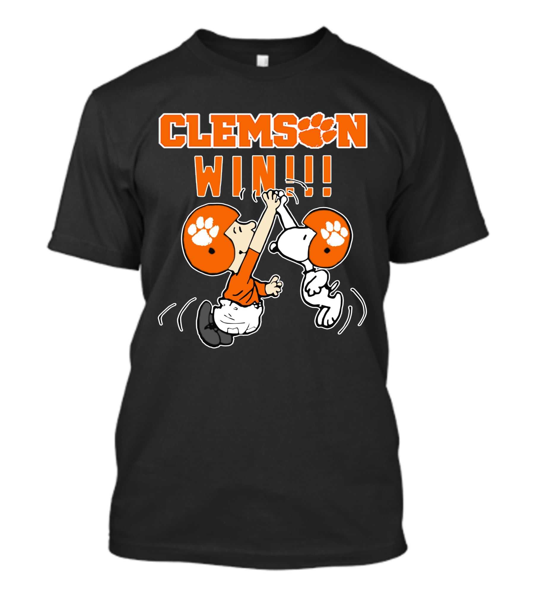 Clemson Win High Five Celebration With Orange Helmets T-Shirt