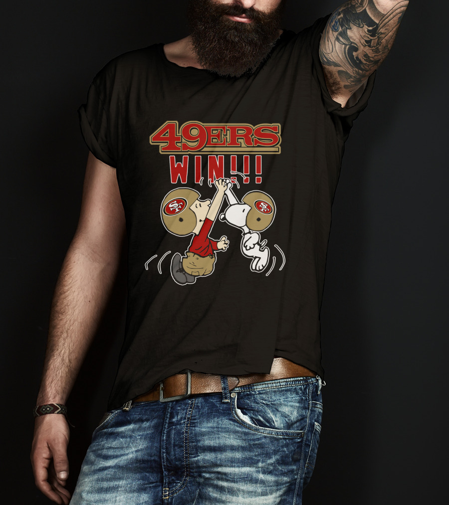 49ers Win Snoopy Peanuts Football Celebration T-Shirt