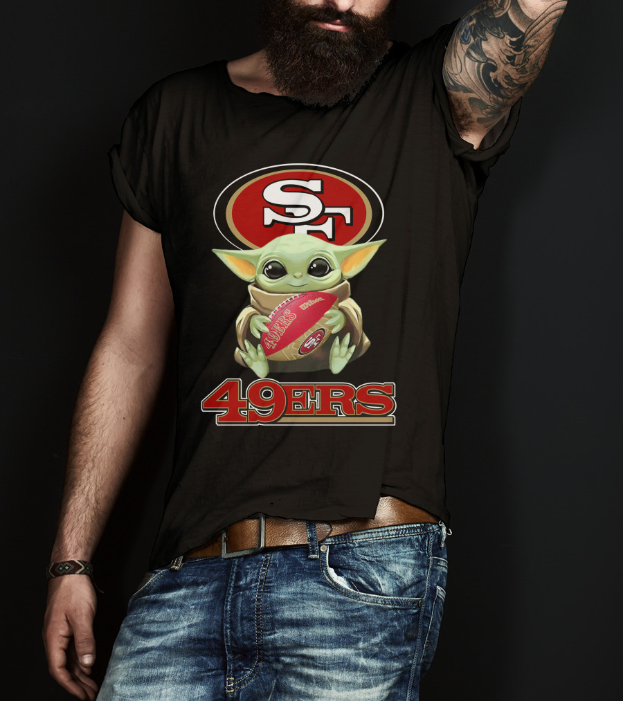 49ers Baby Yoda San Francisco Football Icon Slogan T-Shirt