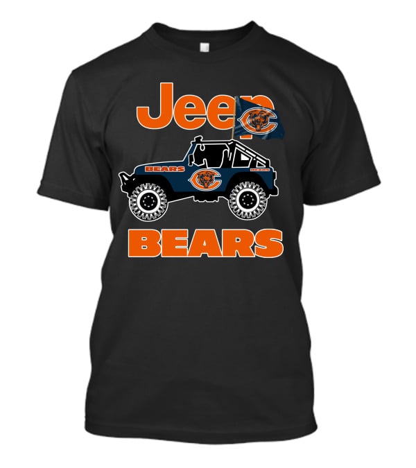 Jeep Bears Chicago Bears Logo Flag Rugged Off-Road Style T-Shirt