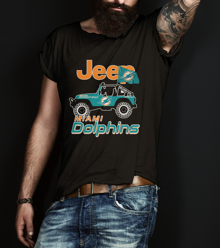 Jeep Miami Dolphins Flag T-Shirt