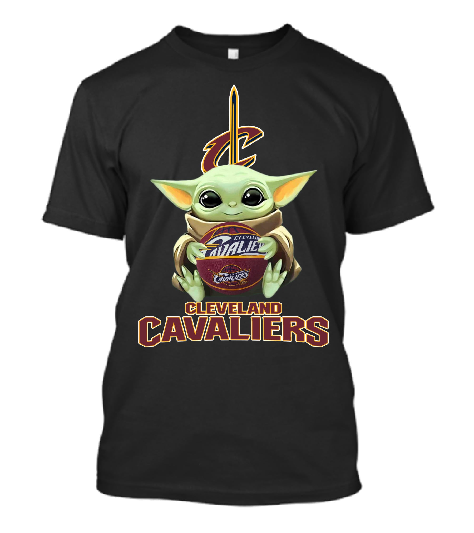 Cleveland Cavaliers Baby Yoda Basketball T-Shirt