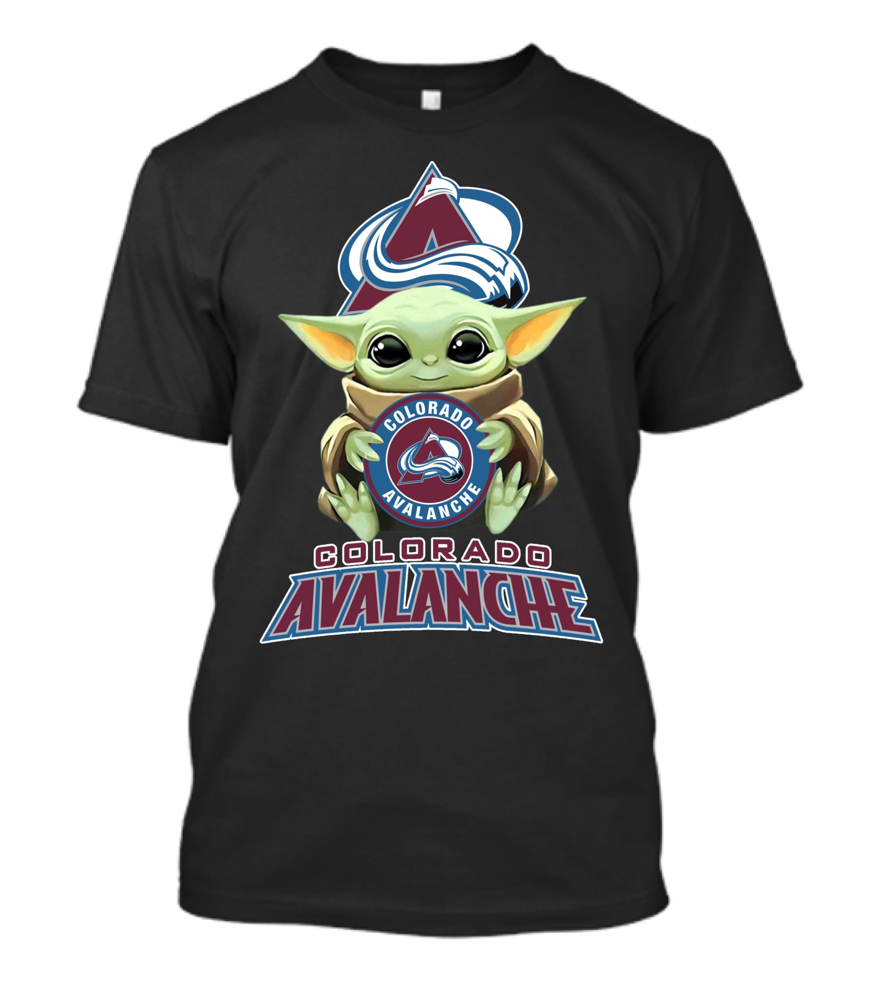 Colorado Avalanche Baby Yoda Holding T-Shirt