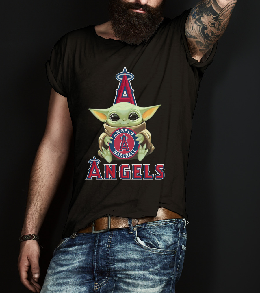 Los Angeles Angels Baseball Baby Yoda T-Shirt