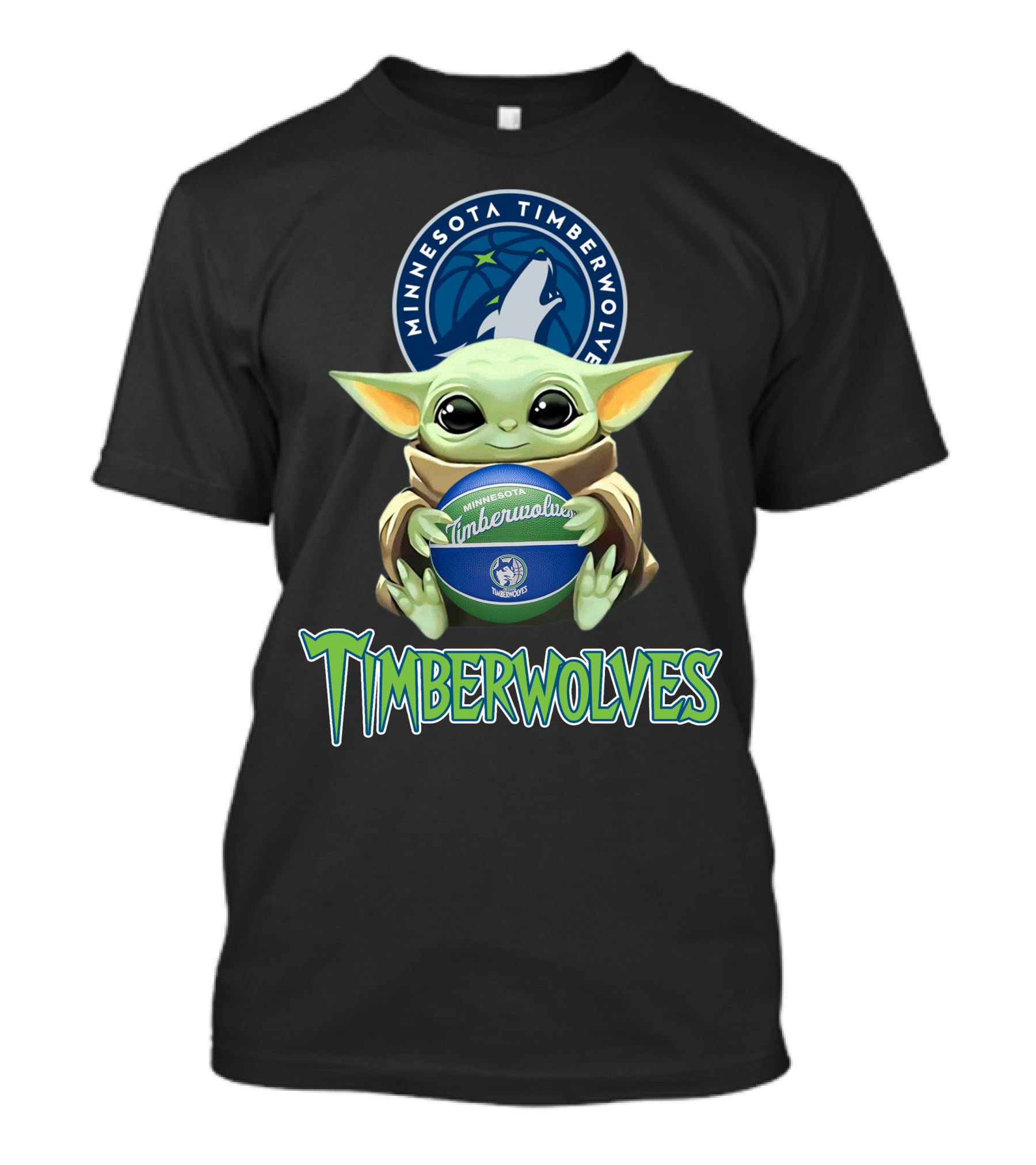 Minnesota Timberwolves Baby Yoda Basketball T-Shirt