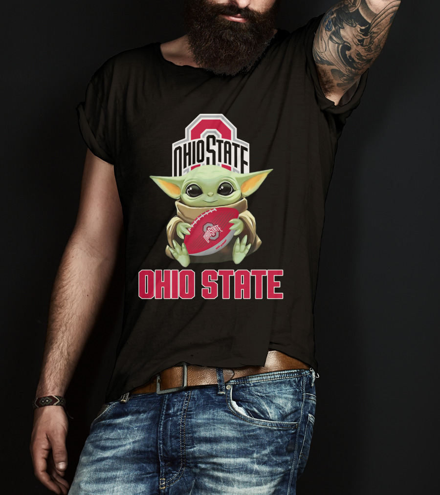 Ohio State Buckeyes Baby Yoda Football Fan T-Shirt