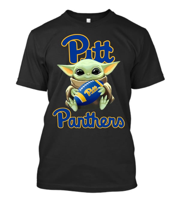 Pitt Panthers Baby Yoda Holding Football T-Shirt